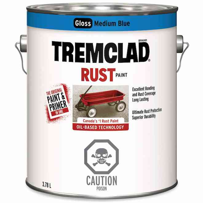 Tremclad 3.78L Oil Based Medium Blue Gloss Finish AntiRust Paint