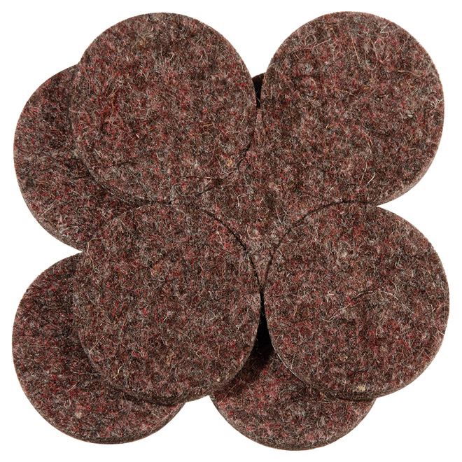 FLEXIFELT Industrial strength Felt Pads Round 1 1/2" 8PK Brown