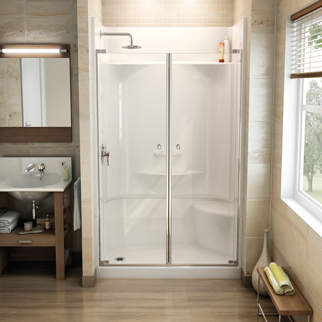 Maax Essence Alcove Shower Kit with Right Seat 60in x 30in x 80in