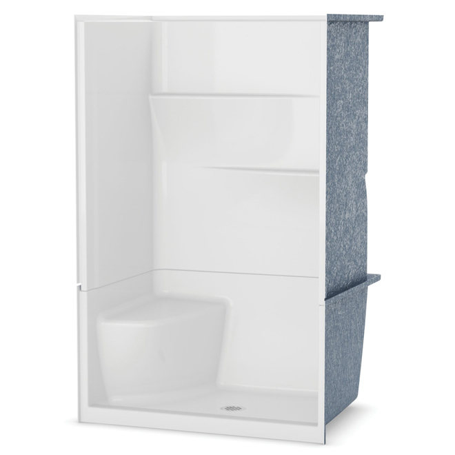 MAAX Gallery Shower in 2 Pieces With Leftside Seat 48in x 75in
