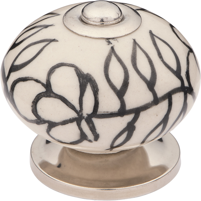 Richelieu Eclectic Knob 1 9/16in Ceramic Almond Black