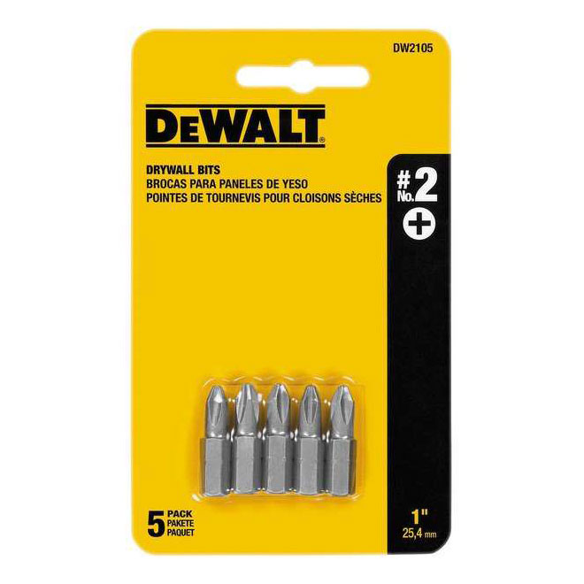 DEWALT Drywall Screwdriver Bits Phillips 2 1in Hex Shank 5