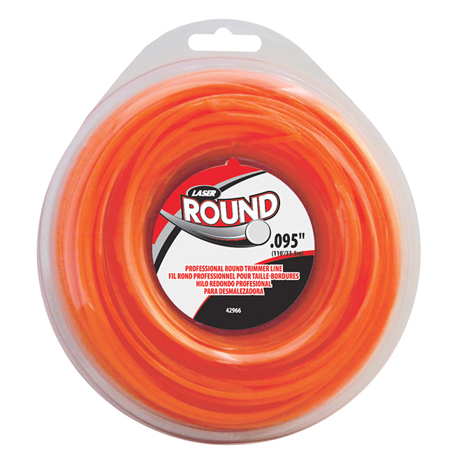 Laser Gas/Electric Spooled Round Trimmer Line Orange Nylon 110ft