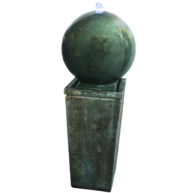 STYLE SELECTIONS Orb Water Fountain with Pump LED 34" Grey