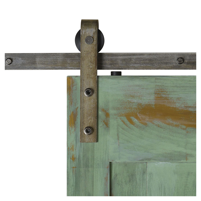 Colonial Elegance "Barn" Sliding Door Rail 78 in. Natural Steel