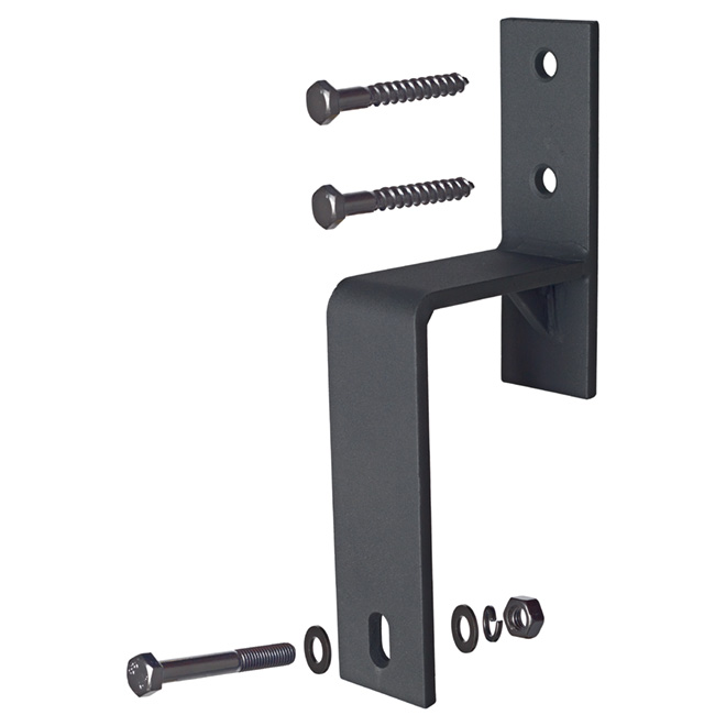 COLONIAL ELEGANCE ''Barn'' Double Rail Bracket 8 1/2'' Black