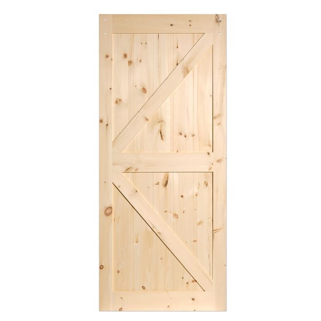 Colonial Elegance Barn Door Kit Solid Pine and Black Hardware 36in
