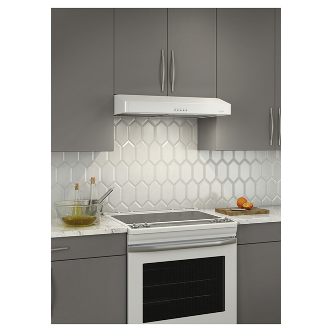 VENMAR BISTRO Hotte sousarmoire Bistro 30", 300 PCM, blanc VBNDE130WH