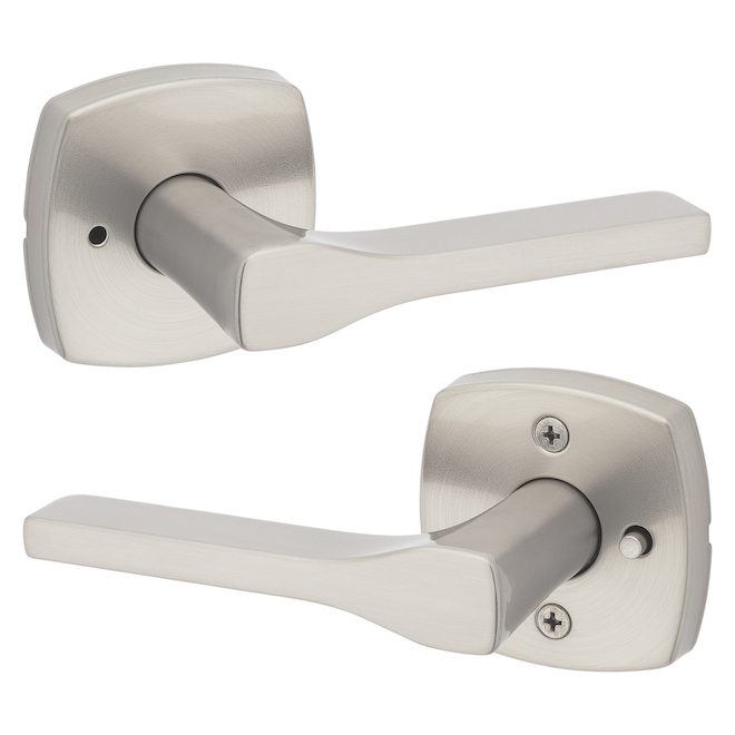 Weiser Prague Satin Nickel No Deadbolt Reversible Privacy Lever Single