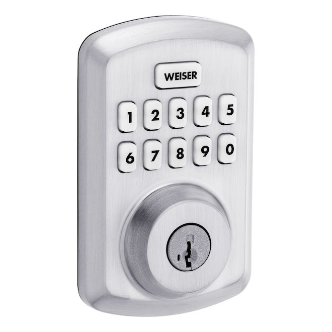Weiser Powerbolt Satin Chrome Singlecylinder Smartkey Curved Deadbolt