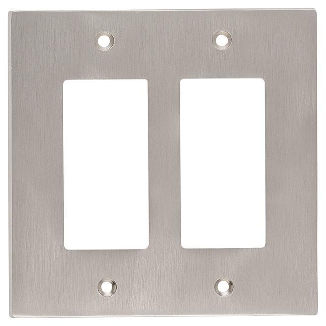 ATRON Plaque bascule double, métal, nickel satiné 5926RRRO