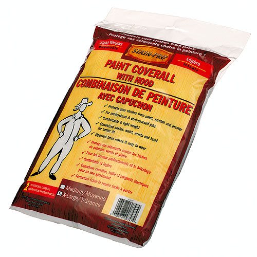 Stainpro Disposable Extra Large Paint Coverall Hooded White Paper