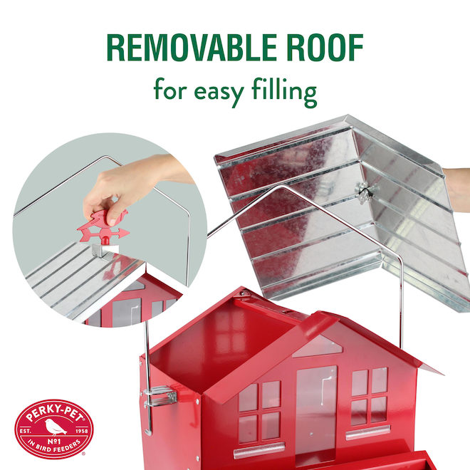 PERKY PET Country Style Bird Feeder 12 lbs Red 700338 RONA