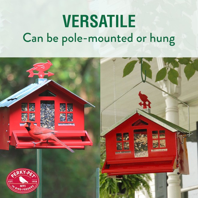 PERKY PET Country Style Bird Feeder 12 lbs Red 700338 RONA