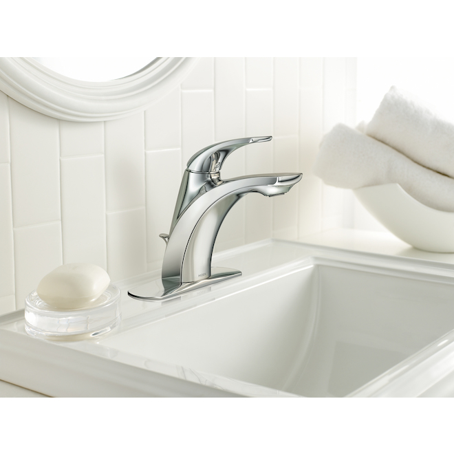 Moen Zarina Chrome 1Handle Deckmount Bathroom Sink Faucet, Valve