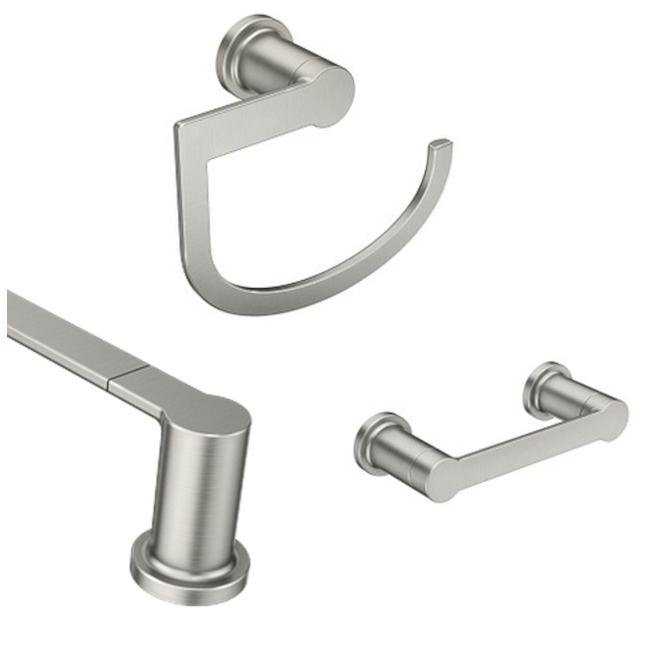 Moen Rinza 3Piece Brushed Nickel Bathroom Accessory Set Y1133BN RONA