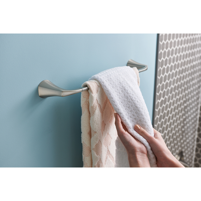 Moen Lindor 24in Brushed Nickel Single Towel Bar MY8724BN RONA