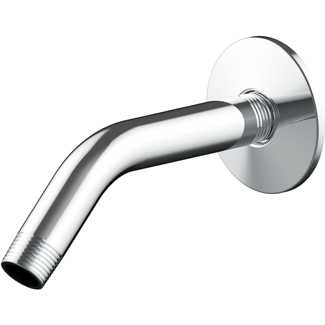 Project Source Chrome Angled Shower Arm with Flange 6 in 678881001