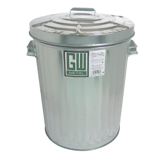GW METAL Poubelle en acier avec couvercle régulier 63 l 12033 RONA