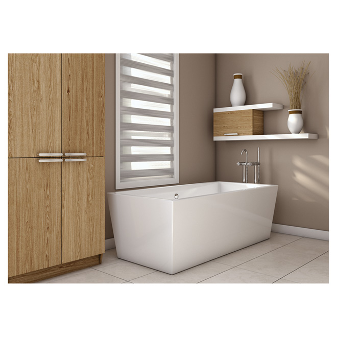 Uberhaus Pagani Freestanding Bathtub 32in x 67in Acrylic White