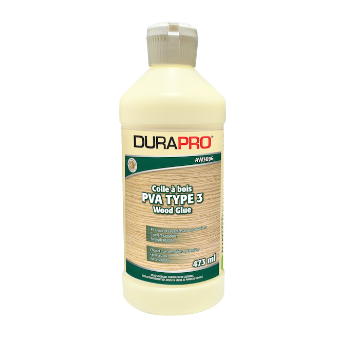 Colle à bois Durapro, type 3 PVA, 473 ml, jaune AW3696473 RONA
