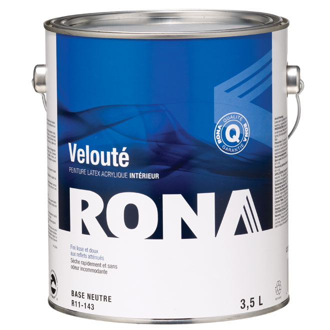 Peinture d'intérieur RONA, latex acrylique, 3,5 L, fini velouté RONA