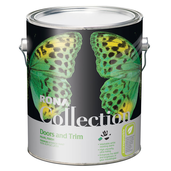 RONA Interior Acrylic Latex Paint and Primer for Doors and Trims Low