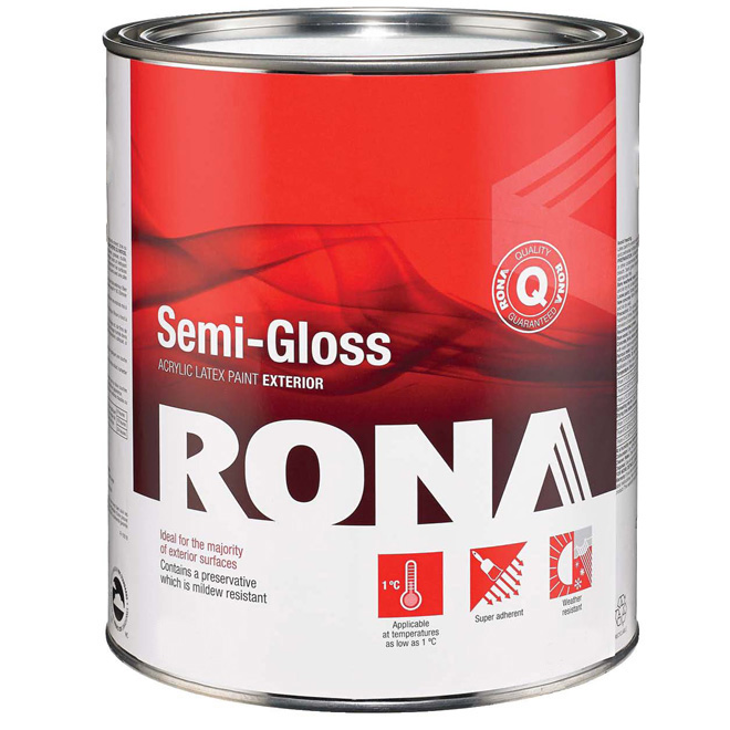 RONA Exterior Acrylic Latex Paint 927 ml White SemiGloss RONA