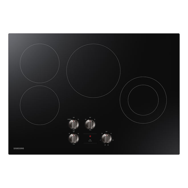 Samsung Electric Cooktop with Dual Element 30in 4 Elements Black