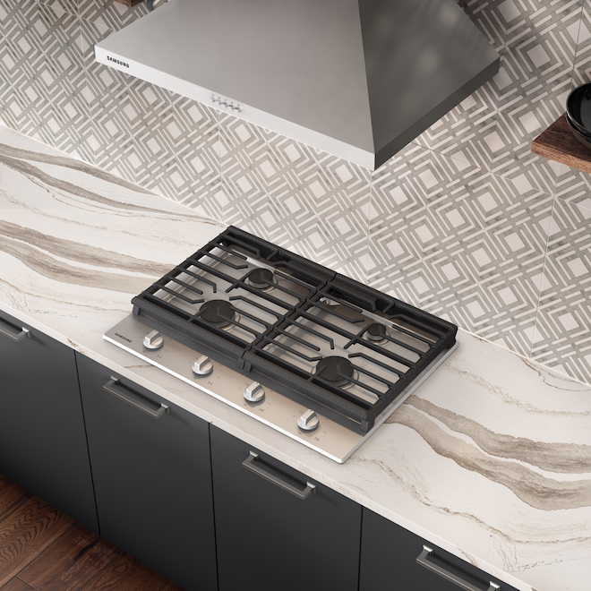 Samsung Gas Cooktop with 4 Burners 45,000 BTU 30in Stainless