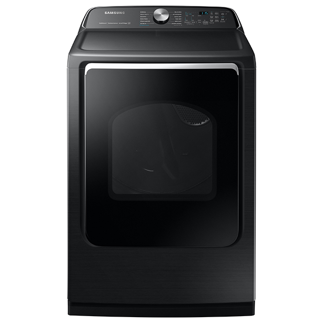 Samsung 7.4cu ft Reversible Side Swing Door FourWay Venting Electric Dryer (Black Stainless