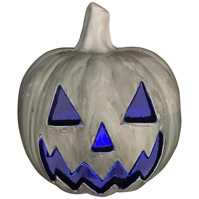 Holiday Living Lighted Pumpkin Fiber Optic 20in Grey 226118 RONA