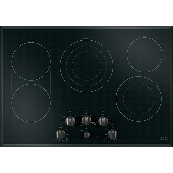 CAFE GE Café Cooktop Control Knobs Black Stainless Steel 6Pieces