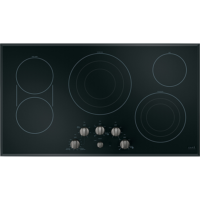 CAFE GE Café Cooktop Control Knobs Black Stainless Steel 6Pieces