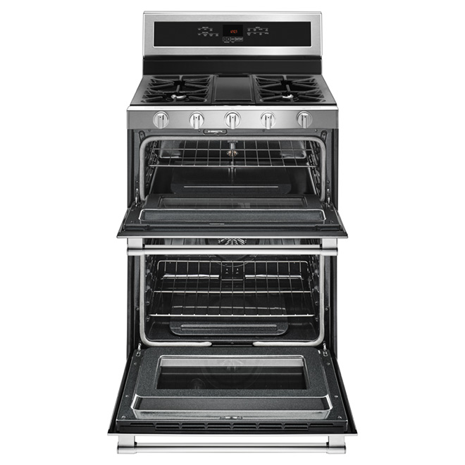 MAYTAG Cuisinière au gaz autoportante, double four, inox MGT8800FZ RONA