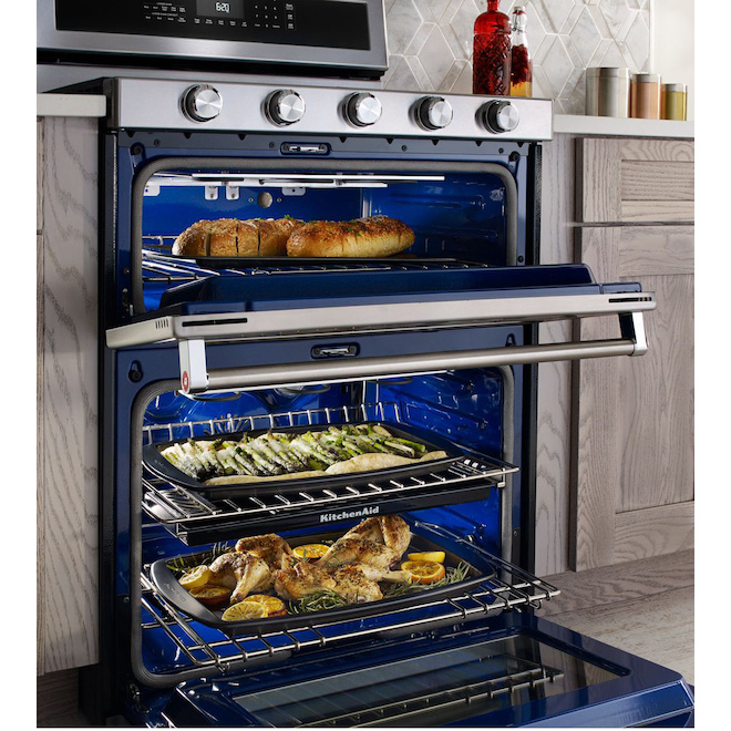 KITCHENAID DualFuel DoubleOven Gas Convection Range 6.7 cu. ft