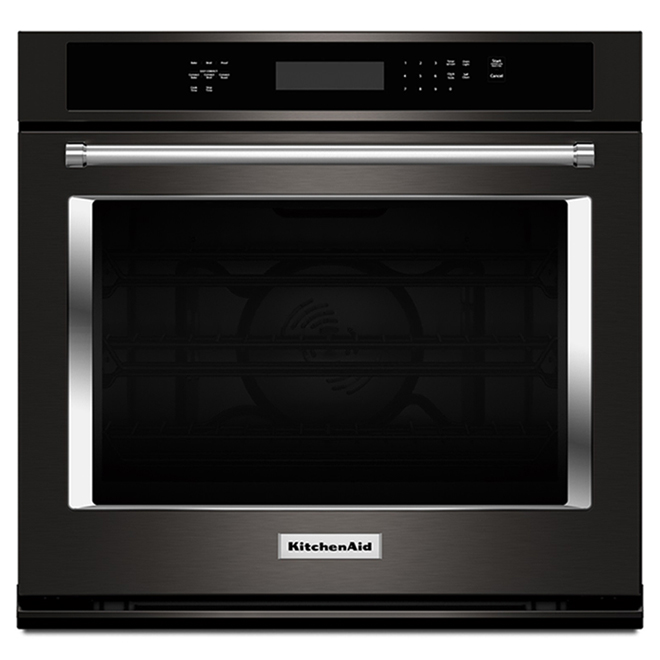 KitchenAid(R) Single Electric Wall Oven 30in Black SS KOSE500EBS RONA