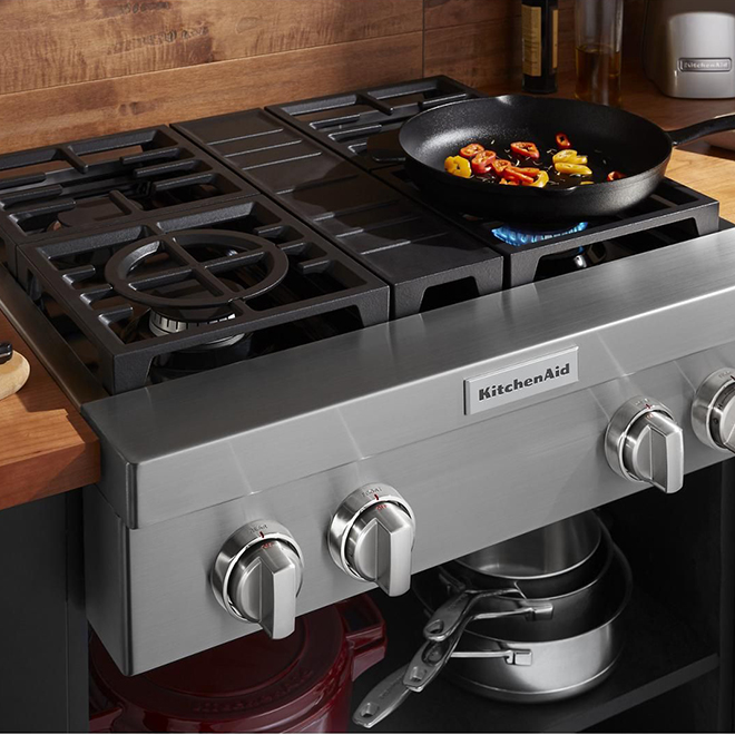 KITCHENAID BuiltIn Gas Cooktop 4 Burners 30" Stainless Steel