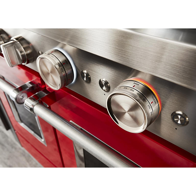 KitchenAid Gas Range with Griddle Passion Red 6 Burners 48in W KFGC558JPA RONA