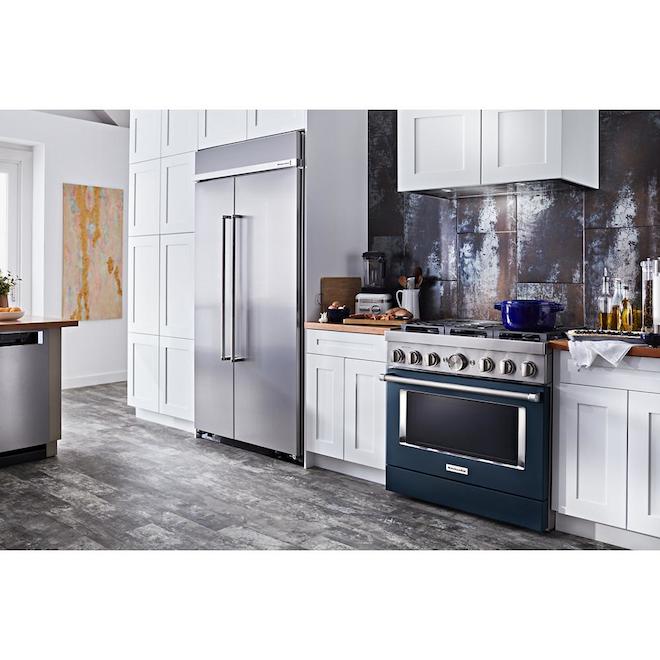 KitchenAid Smart Dual Fuel Range Deep Recessed Ink Blue 6 Burners