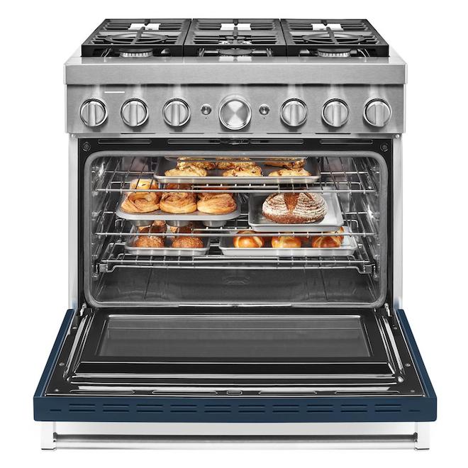 KitchenAid Smart Dual Fuel Range Deep Recessed Ink Blue 6 Burners