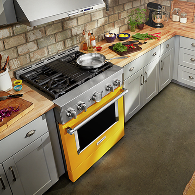 KitchenAid Gas Range 4Burner Single Oven VoiceControlled