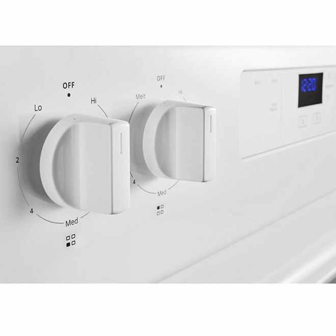 Whirlpool Freestanding Electric Range White Keep Warm Mode 4 Coil
