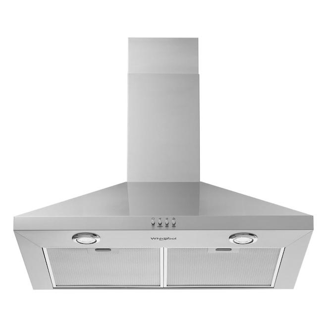 Whirlpool Stainless Steel 30in WallMounted Chimney Range Hood 300