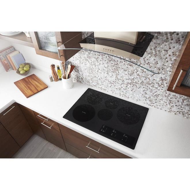 Whirlpool 30in 5 Elements Black Smooth Surface Electric Cooktop