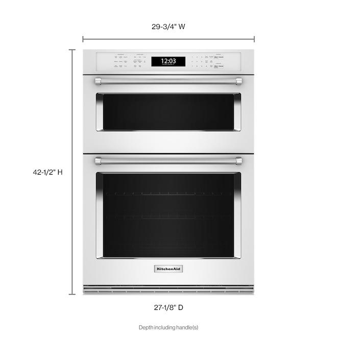 KitchenAid 30 Electric Wall Oven and Microwave Combo in Black Stainless