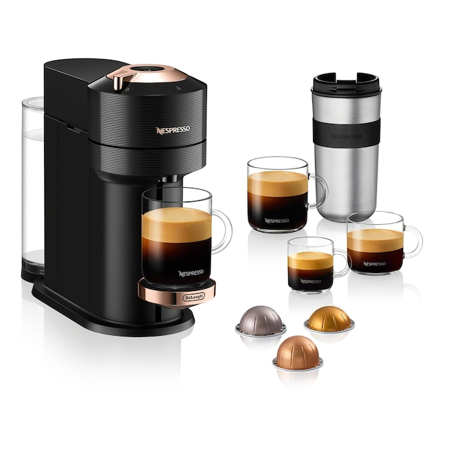 DeLonghi Nespresso Black Rose Gold Vertuo Next Premium Coffee and