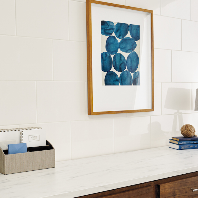 American Olean Starting Line 10 x 14in x 8mm Gloss White Ceramic Wall