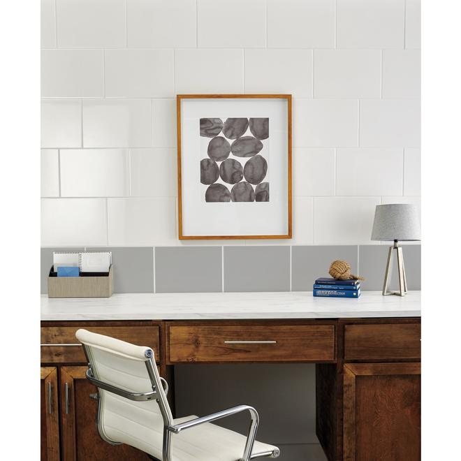 American Olean Starting Line 10 x 14in x 8mm Gloss White Ceramic Wall