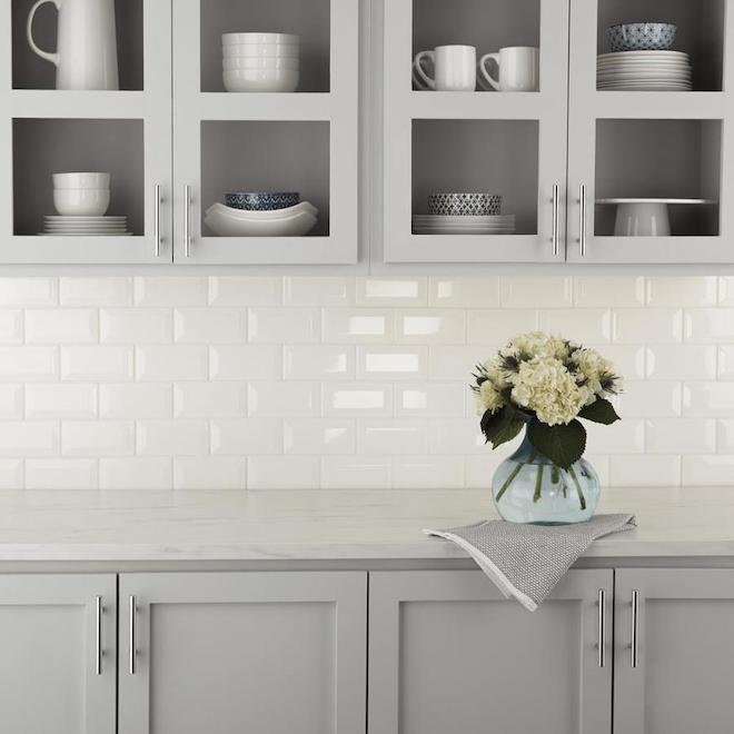 American Olean Starting Line Gloss White Glazed Ceramic Wall Tile 3in